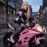 Difi Estoril Aerotex lady textildzs fekete/pink