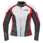 Sixgear Aurora női motoros bőrdzseki Fehér/Fekete/Piros