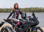 Sixgear Nitro lady motoros bőrruha Fekete/Fehér/Rózsaszín