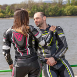 Sixgear Nitro lady motoros bőrruha Fekete/Fehér/Rózsaszín