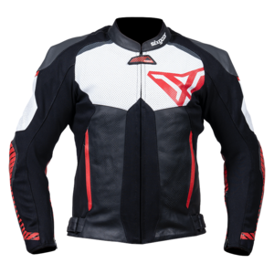 Sixgear Ridge bőrdzseki fekete/fehér/piros